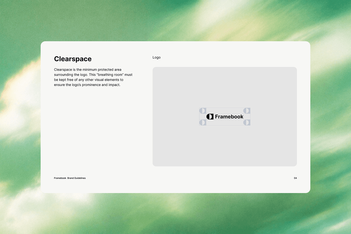 A clearspace page generated for two different logos, side by side.